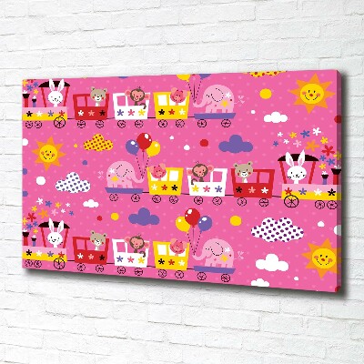 Canvas schilderij Dieren in de trein