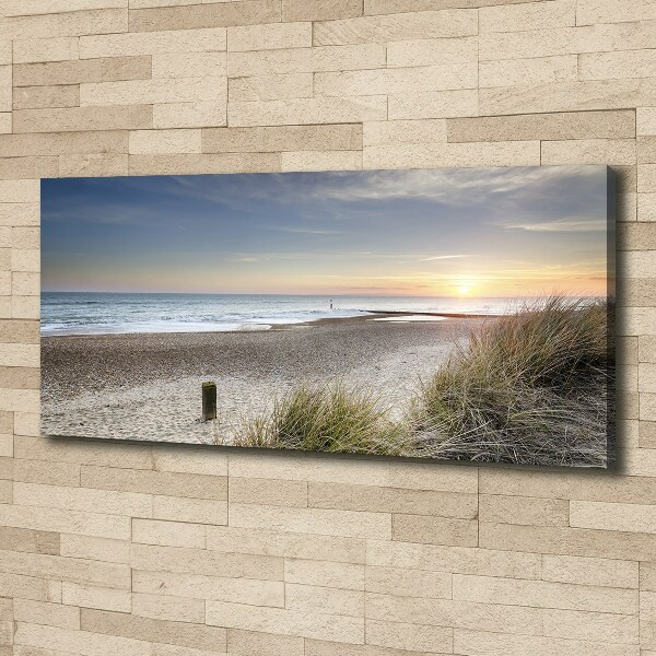 Canvas foto Zonsondergang en duinen