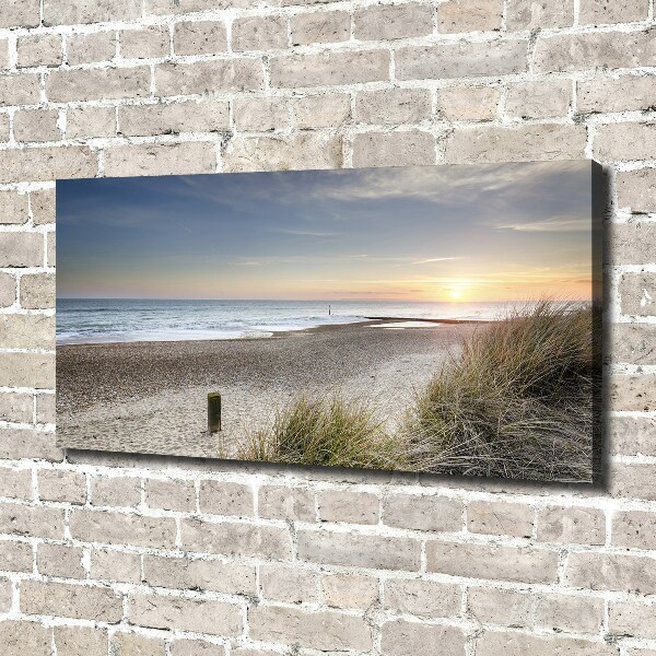 Canvas foto Zonsondergang en duinen
