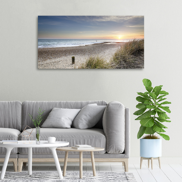 Canvas foto Zonsondergang en duinen