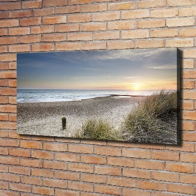 Canvas foto Zonsondergang en duinen
