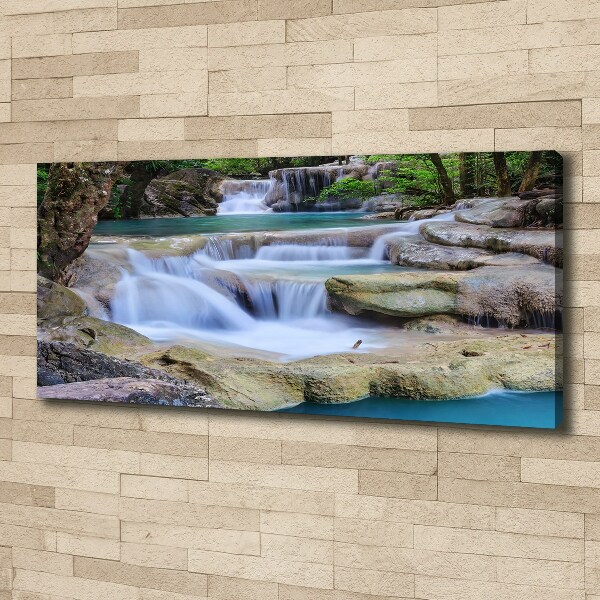 Foto canvas Waterval in het bos