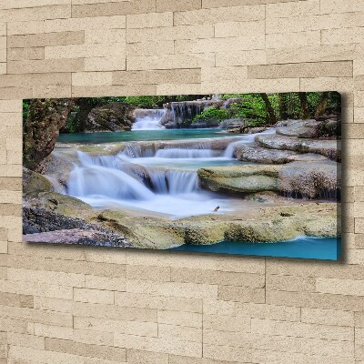 Foto canvas Waterval in het bos