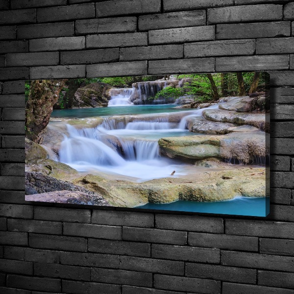 Foto canvas Waterval in het bos