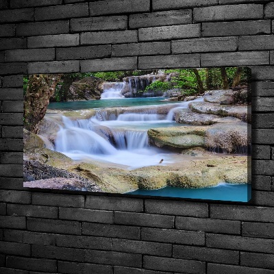 Foto canvas Waterval in het bos