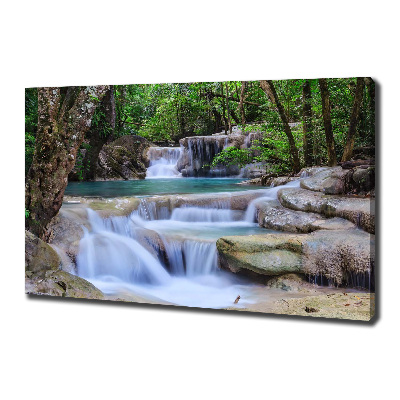 Foto canvas Waterval in het bos