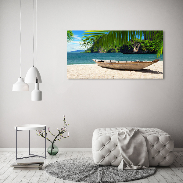 Schilderij op canvas Een boot op het strand