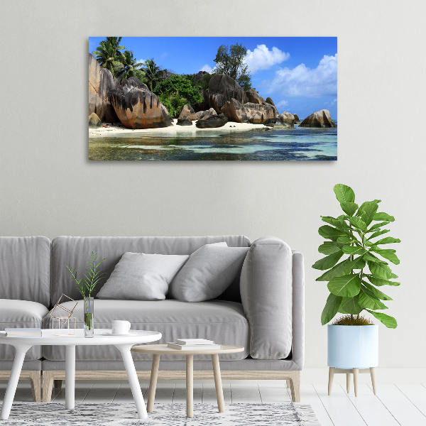 Foto canvas panorama van de Seychellen