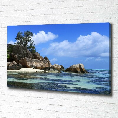 Foto canvas panorama van de Seychellen