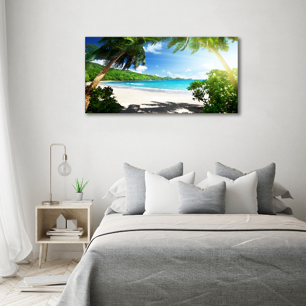 Schilderij op canvas strand op de Seychellen