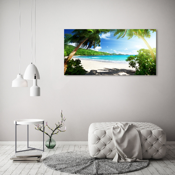 Schilderij op canvas strand op de Seychellen