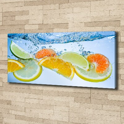 Canvas schilderij Citrusvruchten onder water