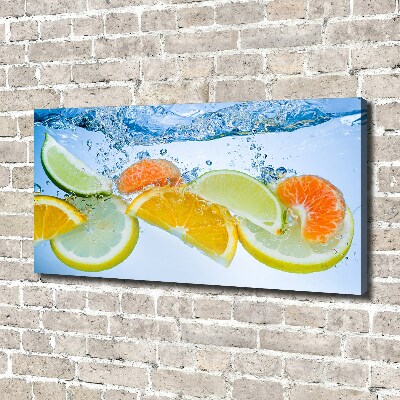 Canvas schilderij Citrusvruchten onder water
