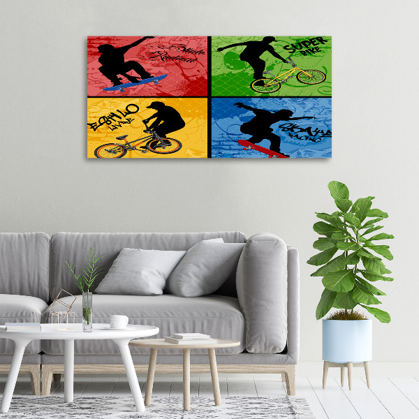 Foto op canvas Fiets en skateboard