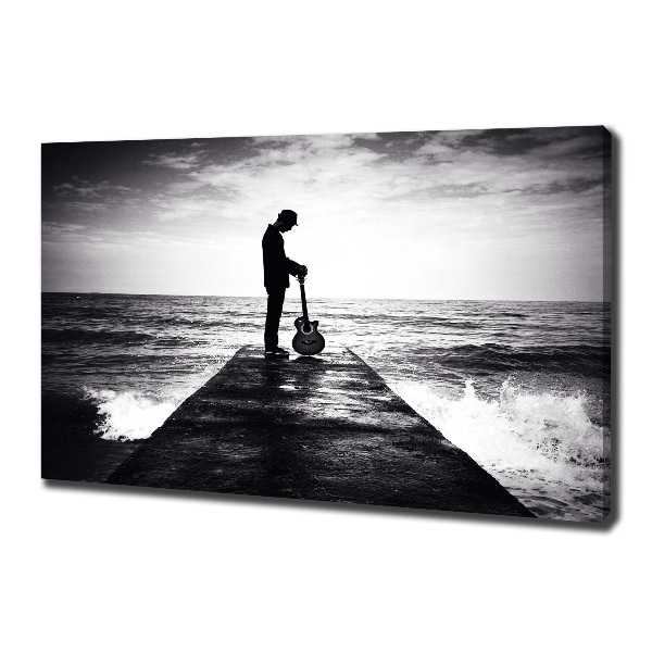 Foto op canvas Gitarist op de pier