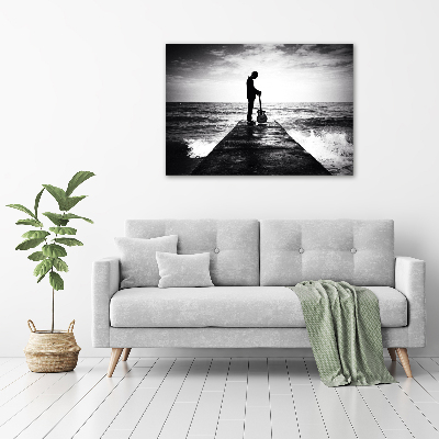 Foto op canvas Gitarist op de pier