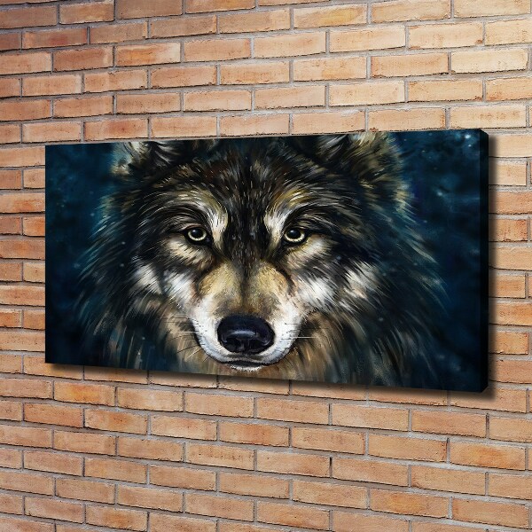 Canvas foto Wolven