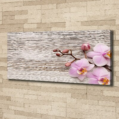 Foto canvas Orchidee op hout