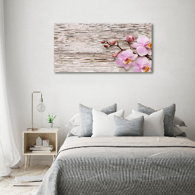 Foto canvas Orchidee op hout