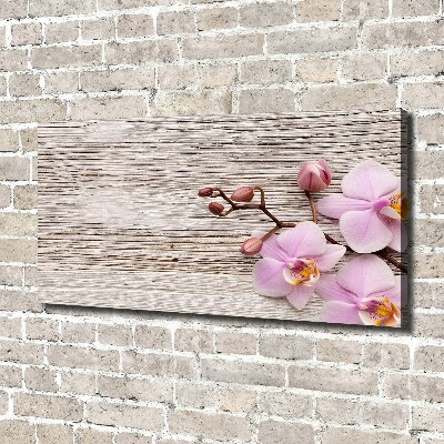 Foto canvas Orchidee op hout