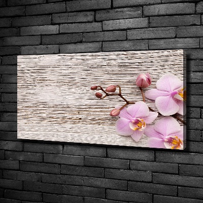 Foto canvas Orchidee op hout