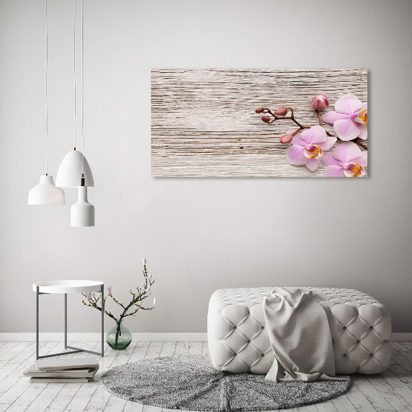 Foto canvas Orchidee op hout