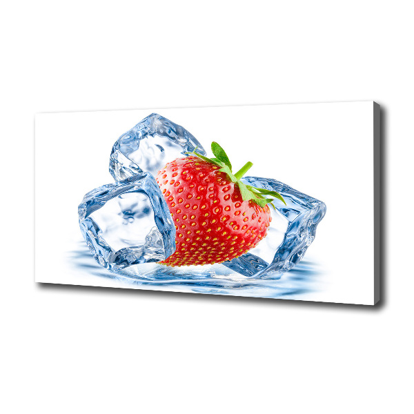 Foto canvas Aardbei met ijs