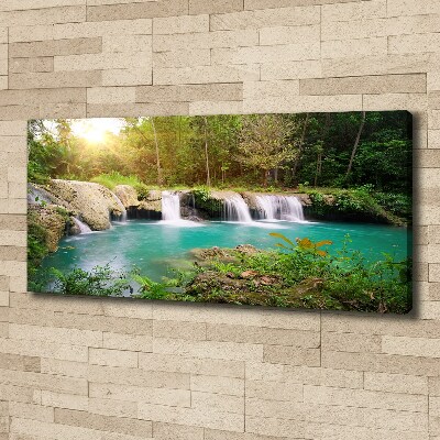 Foto canvas Waterval in het bos