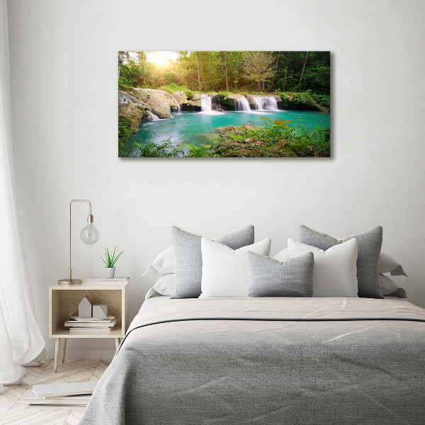 Foto canvas Waterval in het bos