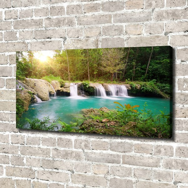 Foto canvas Waterval in het bos
