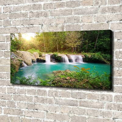 Foto canvas Waterval in het bos