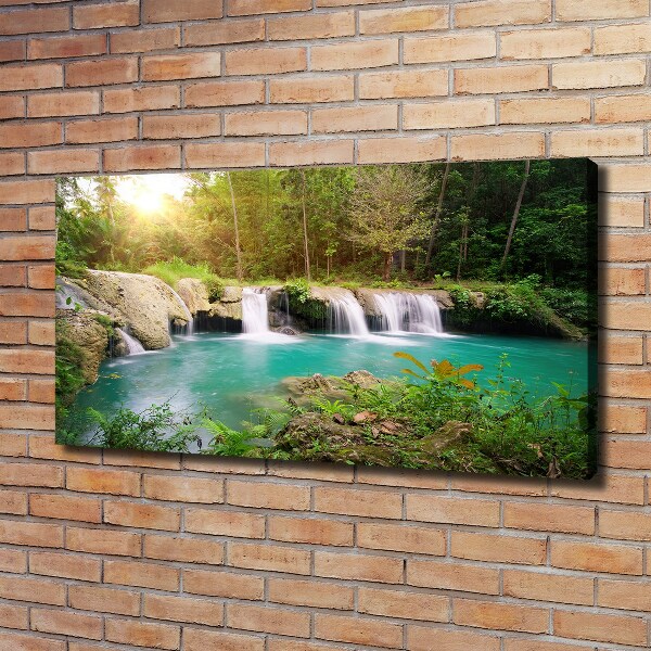 Foto canvas Waterval in het bos
