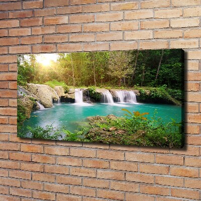 Foto canvas Waterval in het bos