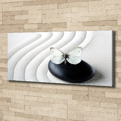 Canvas schilderij Zensteen en vlinder