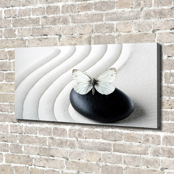 Canvas schilderij Zensteen en vlinder