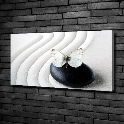 Canvas schilderij Zensteen en vlinder