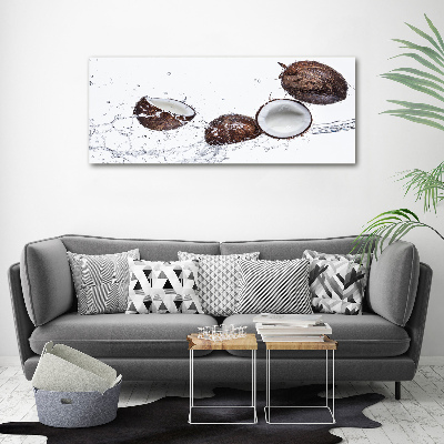Canvas foto Kokosnoot met water