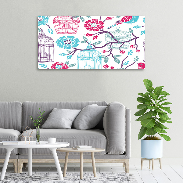 Canvas foto Vogelkooien