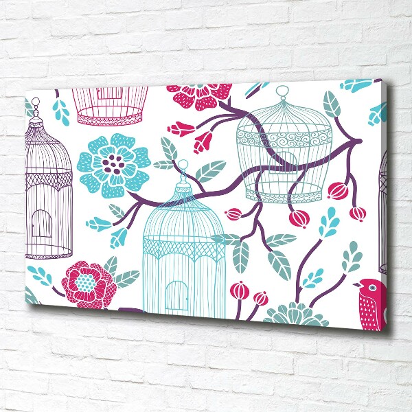 Canvas foto Vogelkooien