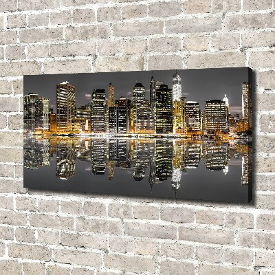 Canvas foto New York 's nachts