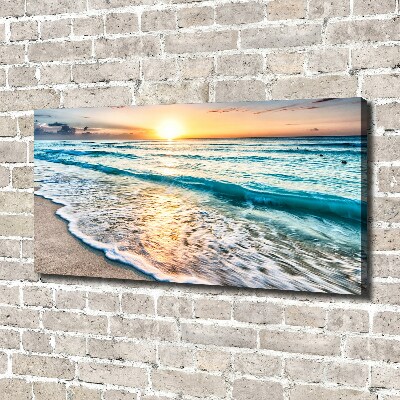 Schilderij op canvas Zonsondergangstrand
