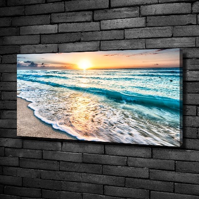 Schilderij op canvas Zonsondergangstrand
