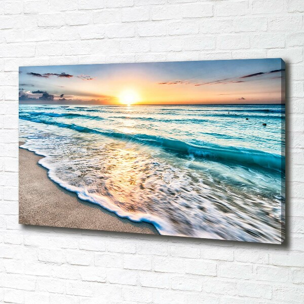 Schilderij op canvas Zonsondergangstrand