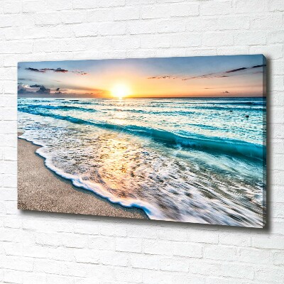 Schilderij op canvas Zonsondergangstrand