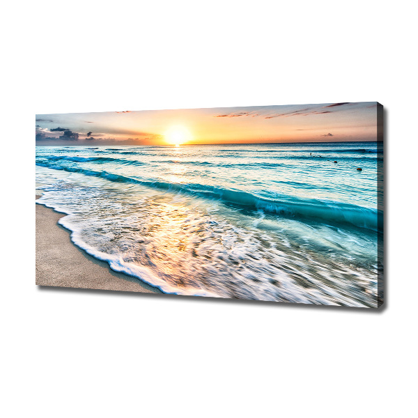 Schilderij op canvas Zonsondergangstrand