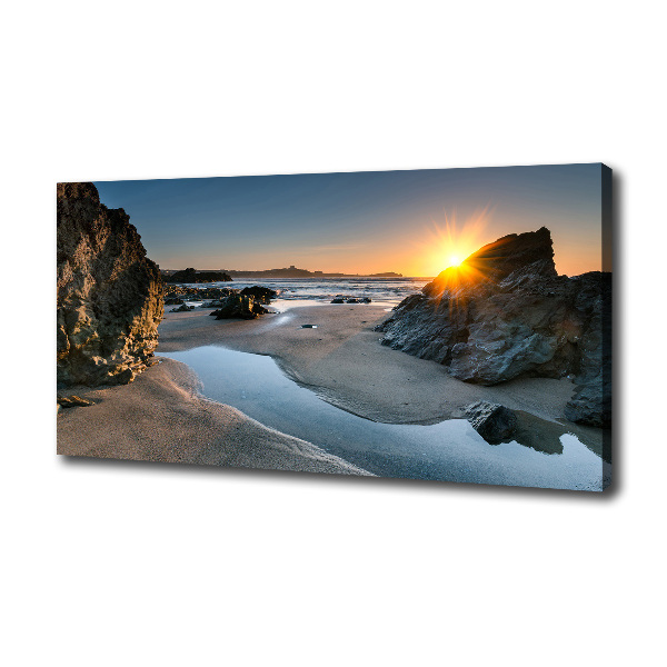 Foto canvas Rotsen op het strand
