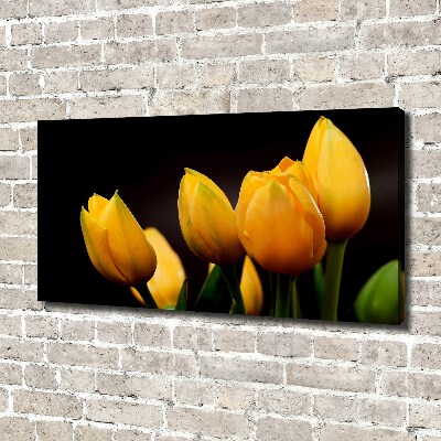 Canvas foto Gele tulpen