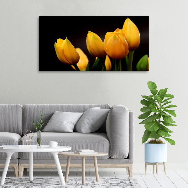 Canvas foto Gele tulpen