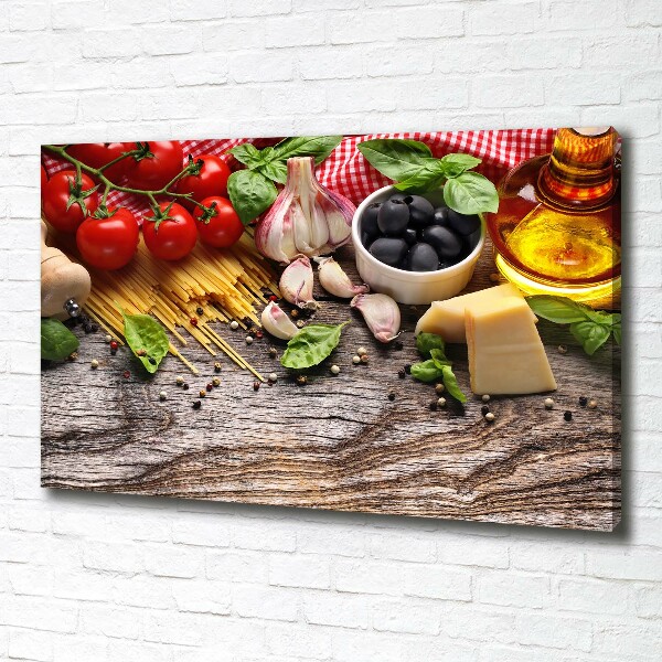 Canvas foto Italiaans eten