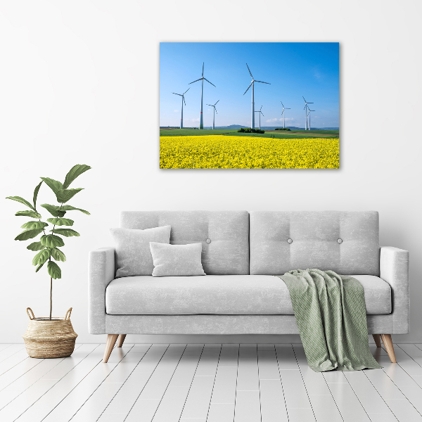 Foto op canvas Windmolens in het veld